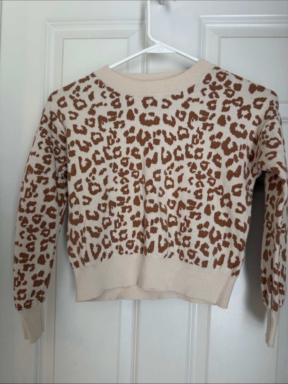 GAP KIDS leopard print tan and white sweater/sweatshirt